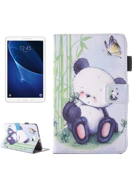 Galaxy Tab A 10.1 (2016) / T580 Şeftali Çiçeği Desenli Pu Kılıf Için (Yurt Dışından)