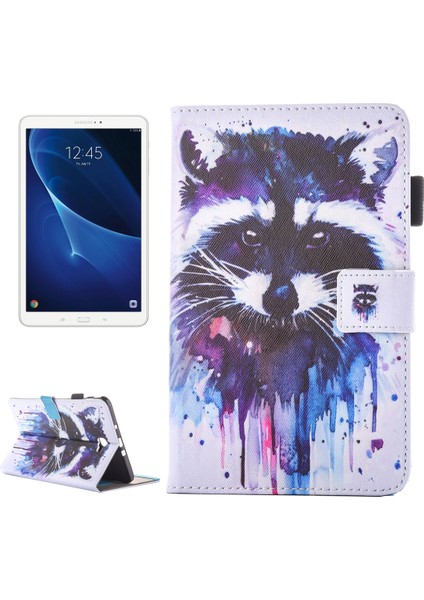 Galaxy Tab A 10.1 (2016) / T580 Şeftali Çiçeği Desenli Pu Kılıf Için (Yurt Dışından)