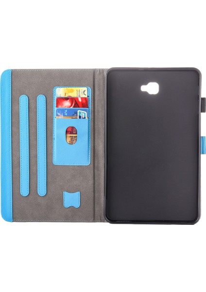 Galaxy Tab A 10.1 (2016) / T580 Şeftali Çiçeği Desenli Pu Kılıf Için (Yurt Dışından)