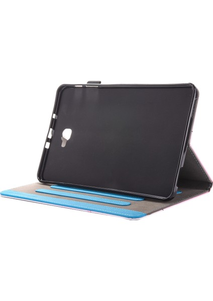 Galaxy Tab A 10.1 (2016) / T580 Şeftali Çiçeği Desenli Pu Kılıf Için (Yurt Dışından)