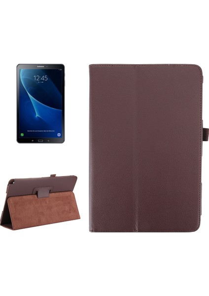 Tab A 10.1 (2016) / P585 Için Litchi Dokulu Pu Kılıf (Yurt Dışından)
