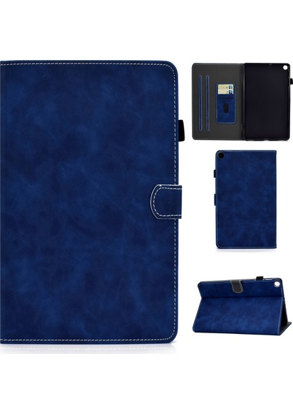 Samsung Galaxy Tab A7 Lite T220 Için Sığır Derisi Dokulu Kılıf (Yurt Dışından)