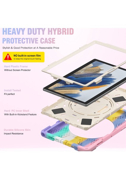 Samsung Galaxy Tab A8 10.5 2021 Için Silikon + Pc Tablet Kılıfı (Yurt Dışından)