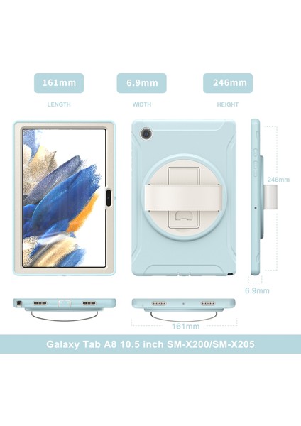 Samsung Galaxy Tab A8 10.5 2021 Için Tpu + Pc Tablet Kılıfı (Yurt Dışından)