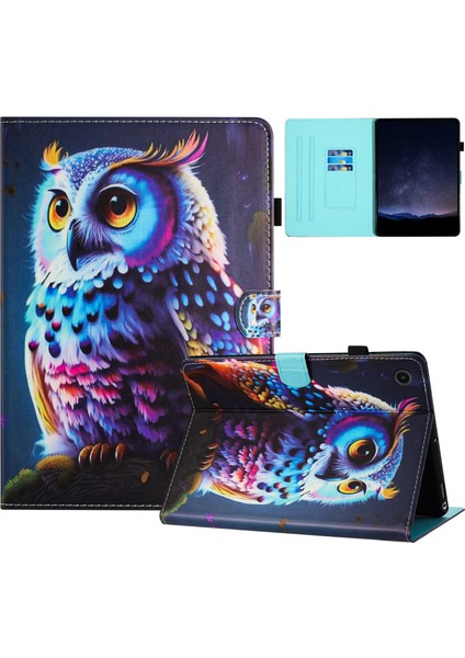 Samsung Galaxy Tab A9+ Için Boyalı Deri Kılıf (Yurt Dışından)