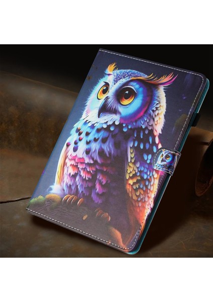 Samsung Galaxy Tab A9+ Için Boyalı Deri Kılıf (Yurt Dışından)
