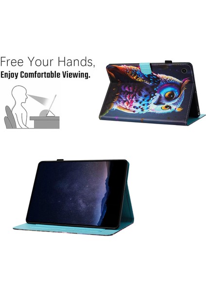 Samsung Galaxy Tab A9+ Için Boyalı Deri Kılıf (Yurt Dışından)