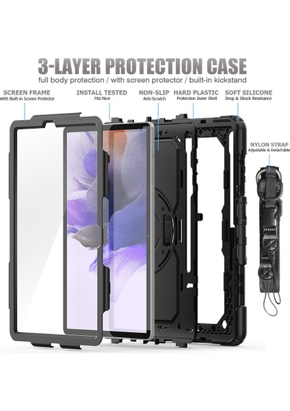 Silikon + Pc Kılıfı Samsung Galaxy Tab S7 Fe 12.4 Inç 2021 SM-T730 / SM-T736B (Yurt Dışından) fırsatları