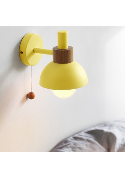 Oturma Odası Sundurma Koridor Lambası Iskandinav Minimalist Modern Yatak Odası Başucu Lambası Macaron Duvar Lambası (Sarı) (Yurt Dışından) modelleri