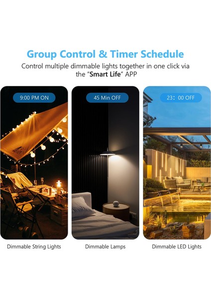 Akıllı Dimmer Soketi, Peri Işıkları, Led, Ampuller, Halojen Lambalar Için Wifi Dış Mekan Dimmer, Wi-Fi Veya Bluetooth Gerektirir, Ab Fişi (Yurt Dışından)
