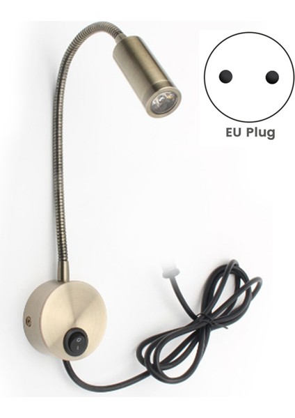 Duvara Monte Okuma Lambası Duvar Lambası Hortum Başucu Lambası Anahtarı Kontrol Minimalist Tarzı Duvar Lambası (Altın Ab Tak) (Yurt Dışından)