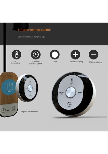 Uzaktan Kumandalı LED Okuma Duvar Lambası Dokunmatik Kısılabilir USB Şarjlı Masa Lambası Gece Lambası Yatak Odası Başucu Beyaz (Yurt Dışından)