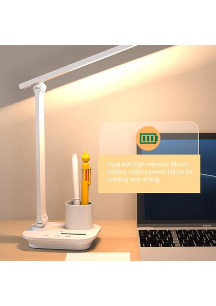 LED Masa Lambası Kademesiz Kısılabilir Dokunmatik Katlanabilir Masa Lambası Başucu Okuma Göz Koruması Gece Lambası Kalemlik ile (Yurt Dışından) indirimleri