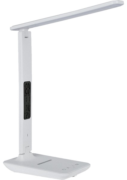 LED Masa Lambası, Kablosuz Şarj Cihazı, USB Şarj Bağlantı Noktası, Saat, Alarm, Tarih, Ev Ofis Için Masa Lambaları-Ab Fişi (Yurt Dışından)