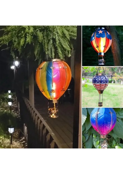 Açık Hava Fenerleri Sıcak Hava Balonu Güneş Feneri Mumluklu Bahçe Dekoru, Asma Güneş Işıkları Açık Hava Gökkuşağı (Yurt Dışından)