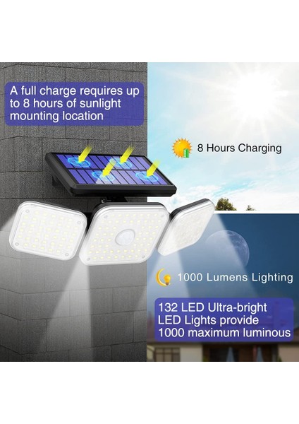 Güneş Hareketli Hareket Işıkları Dış Mekan Güvenlik Güneş Işıkları Hareket Sensörü Güvenlik Avlu Bahçe Duvar Garaj Için Projektör Işıkları (Yurt Dışından) fırsatları