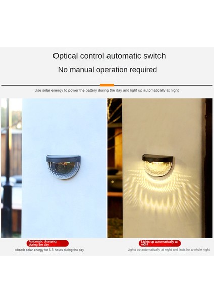 6 Adet Güneş Duvar Lambası 6led Çit Işıkları Dış Mekan Işıkları Bahçe Balkon Için Bağlantı Tablası Aydınlatma Lambası Dekorasyonu Işık Güneş-Sıcak Işık (Yurt Dışından)