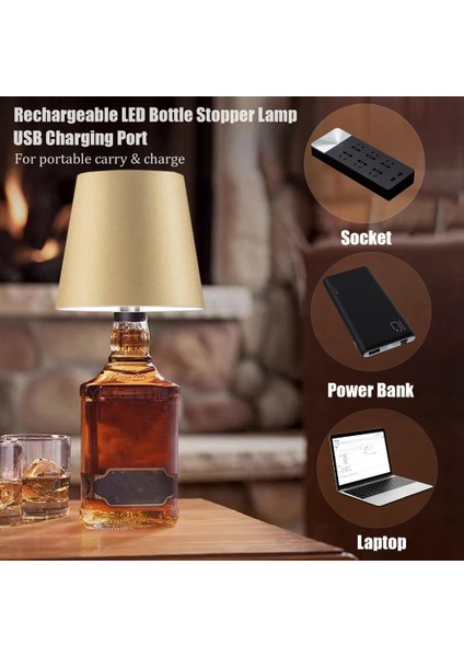 Kablosuz Şişe Lambası 3 Renkli Şarj Edilebilir Dokunmatik Kısılabilir LED Şarap Şişesi Işıkları Iç Mekan Dış Mekan Restoranlar ve Lar Için (Yurt Dışından) modelleri