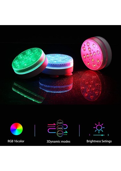 8 Paket Sualtı LED Havuz Işıkları Yer Üstü Havuzlar Için, Uzaktan Kumandalı Tam Su Geçirmez Gölet Işıkları Sualtı Renkli Işık (Yurt Dışından)