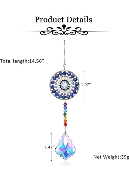 7 Çakra Kristal Suncatcher Yuvarlak Kristaller Boncuk Kolye Asılı Prizma Damla Güneş Yakalayıcılar Windows Ev Bahçe Dekor, D (Yurt Dışından) indirimleri