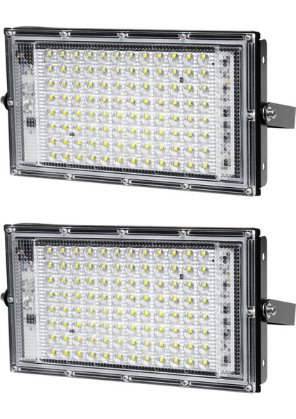100W 96LED Projektör Modülü Projektör IP65 Dış Mekan Bahçe Cephe Spot Bahçe Mutfak Sokak Aydınlatması Sıcak Beyaz (Yurt Dışından)
