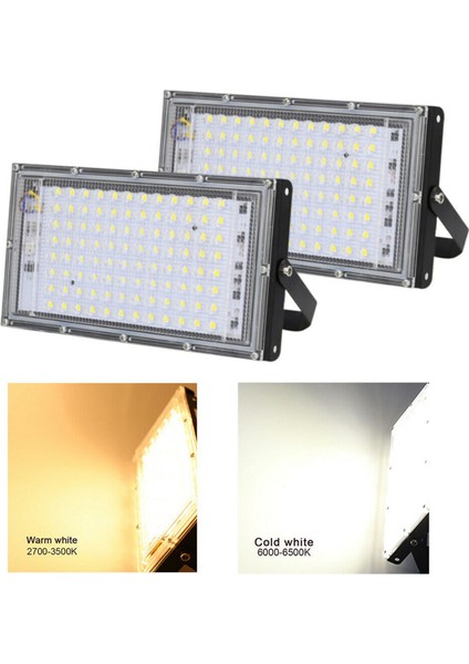 100W 96LED Projektör Modülü Projektör IP65 Dış Mekan Bahçe Cephe Spot Bahçe Mutfak Sokak Aydınlatması Sıcak Beyaz (Yurt Dışından)