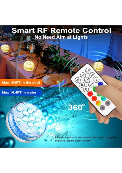 Uzaktan Kumandalı Sualtı LED Işıkları, Havuz Işıkları Su Geçirmez 15 LED Boncuk 16 Rgb Renk, Sualtı LED Işıkları-4 Paket (Yurt Dışından) indirimleri