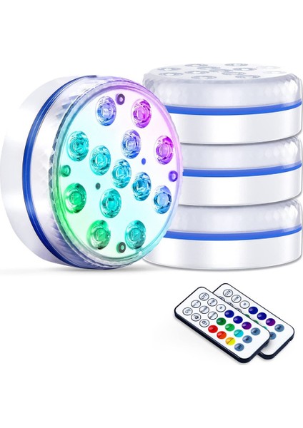 Yer Üstü Havuzlar Için Sualtı LED Havuz Işıkları, Uzaktan Kumandalı Su Geçirmez Duş Işıkları Yer Altı Havuz Işığı B (Yurt Dışından)