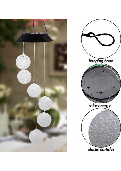 Güneş Topu Işık LED Renk Değiştiren Bahçe Avlu Asılı Dekorasyon Işığı Açık Hava Güçlendirilmiş Rüzgar Çanı Su Geçirmez Lambalar (Yurt Dışından) indirimleri