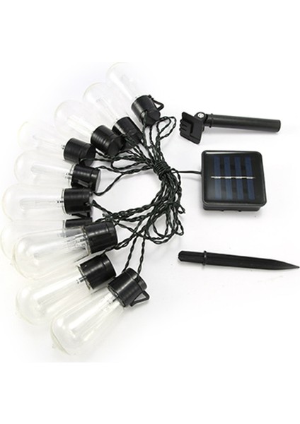 LED Güneş Dize Işıklar Açık Noel Dekorasyon Ampul Retro Tatil Çelenk Bahçe Mobilyaları Peri Lambası (10 Lamba) (Yurt Dışından)