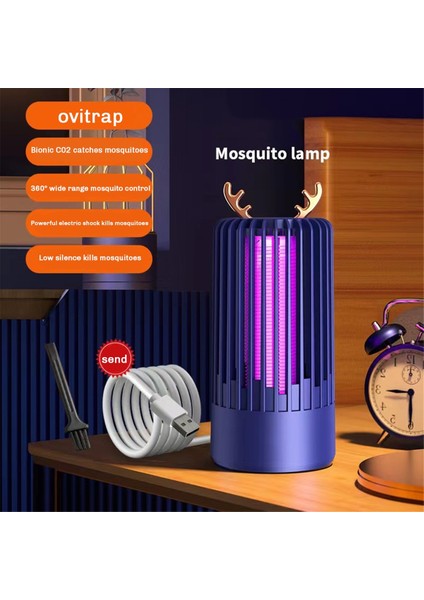 Işıklı Kapalı Böcek Öldürücü, Işıklı Sivrisinek Lambası Tuzağı, USB Kablolu Tak-Çalıştır Elektrikli Böcek Yakalama Sivrisinekleri A (Yurt Dışından)