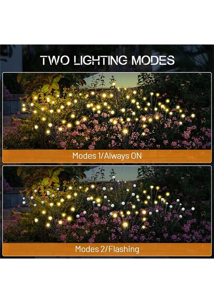 Güneş Enerjili Bahçe Işıkları, 6'lı Paket 8 LED Güneş Enerjili Işıklar Açık Hava Su Geçirmez, Bahçe Verandası Için Rüzgarla Sallanan Firefly Yol Işıkları (Yurt Dışından) modelleri
