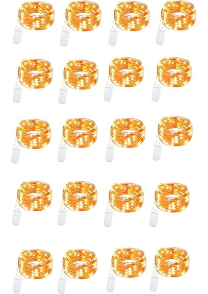 20 Paket LED Peri Işıkları Pille Çalışan, 3.3ft 20 LED Bakır Tel Sıcak Beyaz Ateşböceği Kavanoz Işıkları, Su Geçirmez Işıklar (Yurt Dışından)