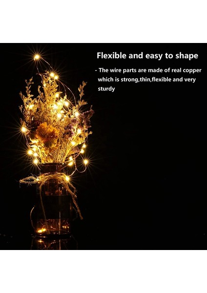 20 Paket LED Peri Işıkları Pille Çalışan, 3.3ft 20 LED Bakır Tel Sıcak Beyaz Ateşböceği Kavanoz Işıkları, Su Geçirmez Işıklar (Yurt Dışından) fırsatları