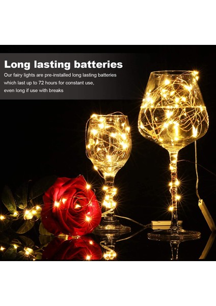 20 Paket LED Peri Işıkları Pille Çalışan, 3.3ft 20 LED Bakır Tel Sıcak Beyaz Ateşböceği Kavanoz Işıkları, Su Geçirmez Işıklar (Yurt Dışından) indirimleri