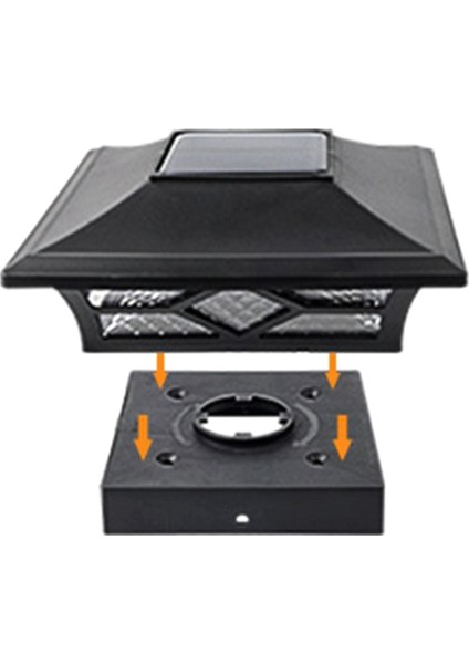 Güneş Enerjili Direk Başlığı Işıkları Açık Güverte Çit Direk Işığı 3.5x3.5 5.5x5.5 Ahşap Vinil Direkler Patio Bahçe Dekoru Siyah 2 Adet (Yurt Dışından)