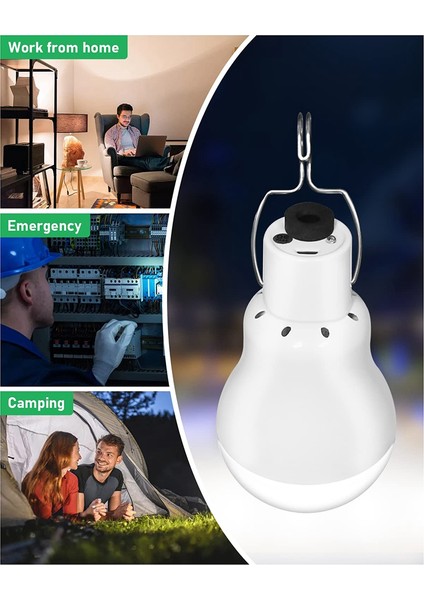 Taşınabilir Güneş Ampuller, USB Şarj Edilebilir Acil Durum LED Ampuller Uzaktan Zamanlayıcı ile Döken Yürüyüş Kamp Çadırı 2 Takım (Yurt Dışından)