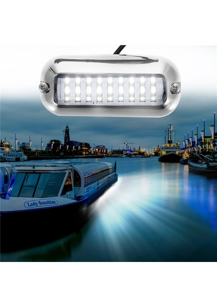 2 Adet 27 LED Paslanmaz Çelik Tekne Transom Işığı Sualtı Ponton Deniz Gemi Işığı Su Geçirmez Deniz Işığı, Kırmızı (Yurt Dışından)