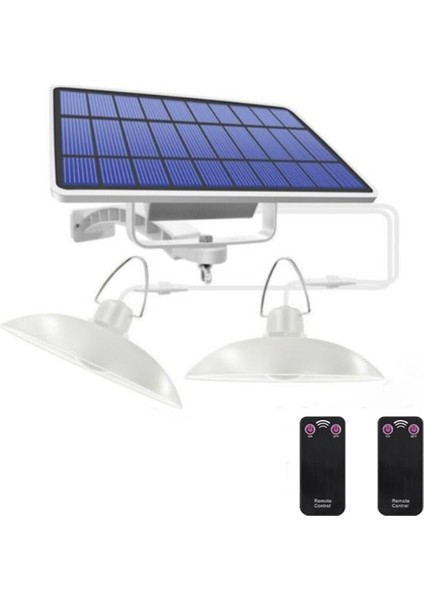 Güneş Kolye Işıkları IP65 Su Geçirmez Lamba Uzaktan Kumanda ile Açık Tavuk Bullpen, Vb, Beyaz Için Çift Ampul Işığı (Yurt Dışından)