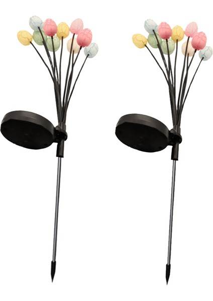 Paskalya Dekorasyonları Için 2 Paket 10 LED Paskalya Yumurtaları, Paskalya Dekor Bahçe Işıkları Dekoratif Güneş Enerjili Işıklar, Dinozor Yumurta Işıkları (Yurt Dışından)