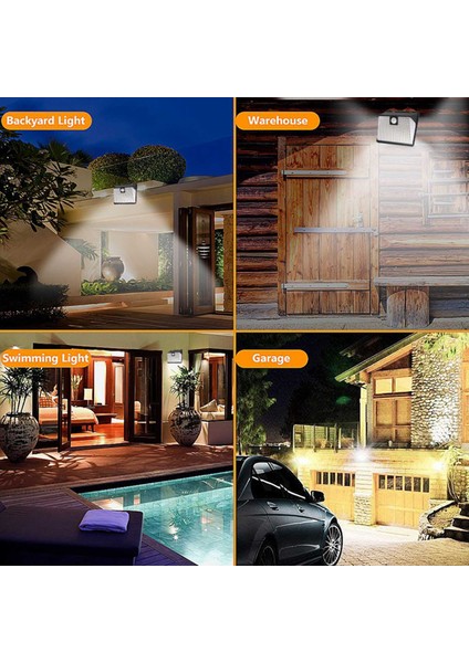 260LED Güneş Enerjili Dış Duvar Lambası Hareket Sensörü Açık Bahçe Lambası IP65 Su Geçirmez Üç Mod 180 Derece Geniş Açı (Yurt Dışından)
