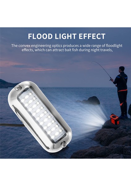 2 Adet 27 LED Paslanmaz Çelik Tekne Transom Işığı Sualtı Ponton Deniz Gemi Işığı Su Geçirmez Deniz Işığı, Kırmızı (Yurt Dışından)