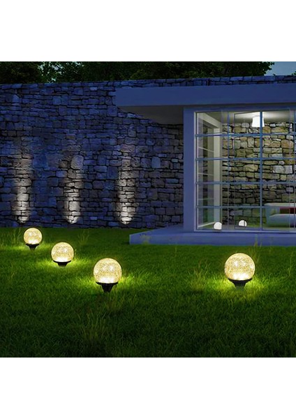 Güneş Bahçe Işıkları Açık Kırık Cam Topu Su Geçirmez Sıcak Beyaz Bahçe Dekor Için LED Lamba Yard Sanat Yolu Veranda (Yurt Dışından) modelleri