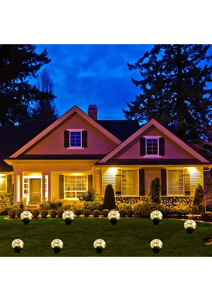 Güneş Bahçe Işıkları Açık Kırık Cam Topu Su Geçirmez Sıcak Beyaz Bahçe Dekor Için LED Lamba Yard Sanat Yolu Veranda (Yurt Dışından) indirimleri