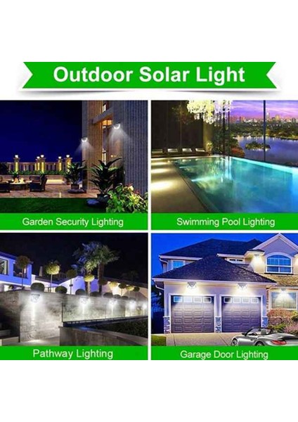 100 LED Cob Su Geçirmez IP65 Süper Parlak Güneş Enerjili Hareket Sensörü Sensörlü Işık Duvar Lambası Bahçe Açık Yüksek Parlaklık Işık (Yurt Dışından)