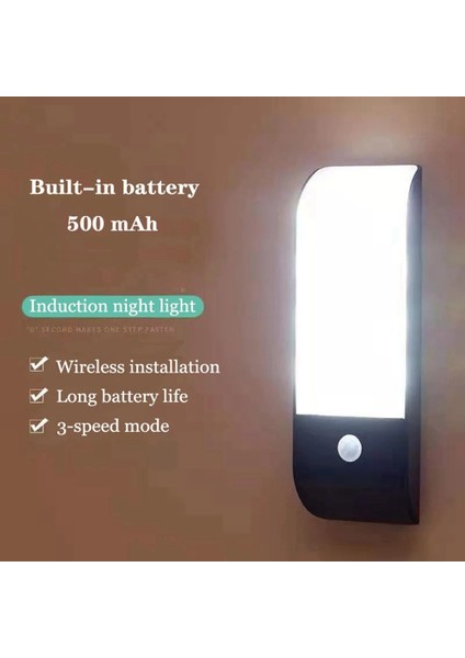 2 Adet 12 LED USB Şarj Edilebilir Pir Hareket Indüksiyon Sensörü Dolap Gece Lambası (Yurt Dışından)