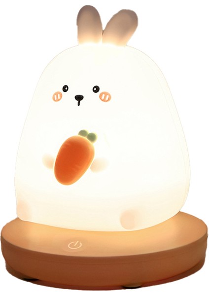 Yatak Odası Gece Lambası Çocuklar Için Sevimli Hayvan Domuz Tavşan LED Silikon Lamba Dokunmatik Sensör Kısılabilir Şarj Edilebilir, Tavşan (Yurt Dışından) fiyatları