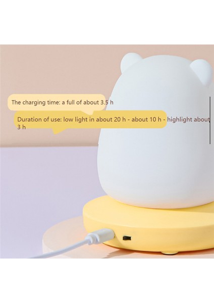 Yatak Odası Gece Lambası Çocuklar Için Sevimli Hayvan Domuz Tavşan LED Silikon Lamba Dokunmatik Sensör Kısılabilir Şarj Edilebilir, Tavşan (Yurt Dışından) indirimleri