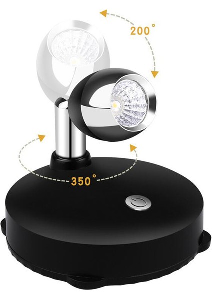 Kablosuz Spot Işığı Pille Çalışan Vurgu Işıkları, Uzaktan Döndürülebilir Duvar Işığı ile Kısılabilir LED Spot Işıkları (2 Paket) (Yurt Dışından)