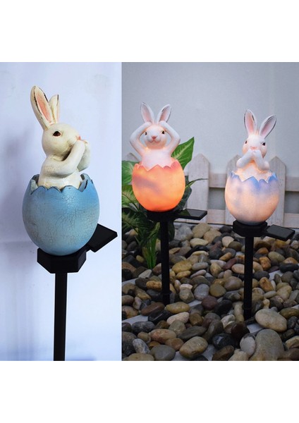Bunny Solar Bahçe Kazık Işıkları Paskalya Yol Lambası Su Geçirmez Dekorasyon Açık Hava Veranda Bahçe Çimler Avlu Dekor-C (Yurt Dışından) fiyatları
